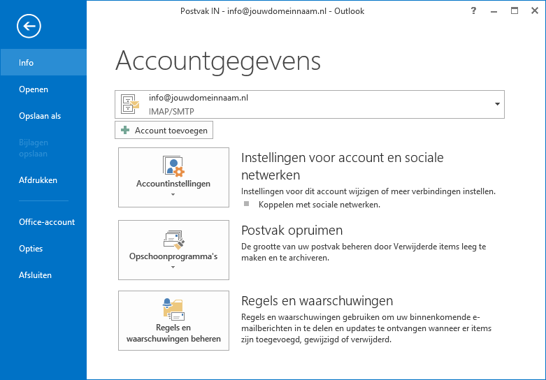 email instellen in outlook