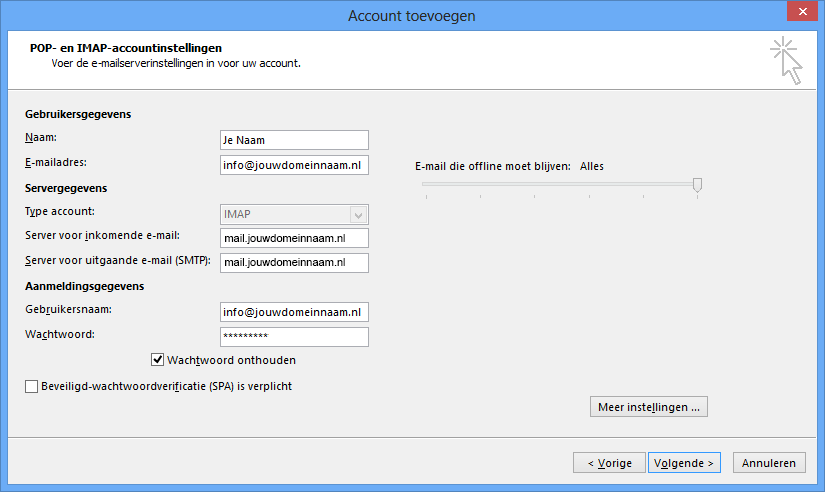 email instellen in outlook